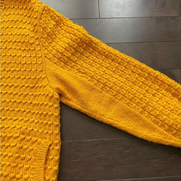 Vintage Yellow Hand Knit Cardigan Sweater with Buttons Women’s Large - Picture 10 of 13